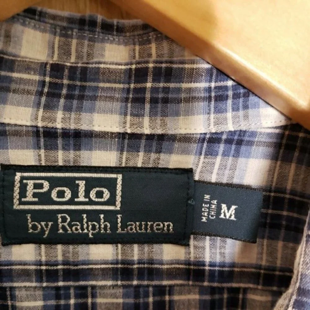 Polo Ralph Lauren Linen Blend Plaid Button Down